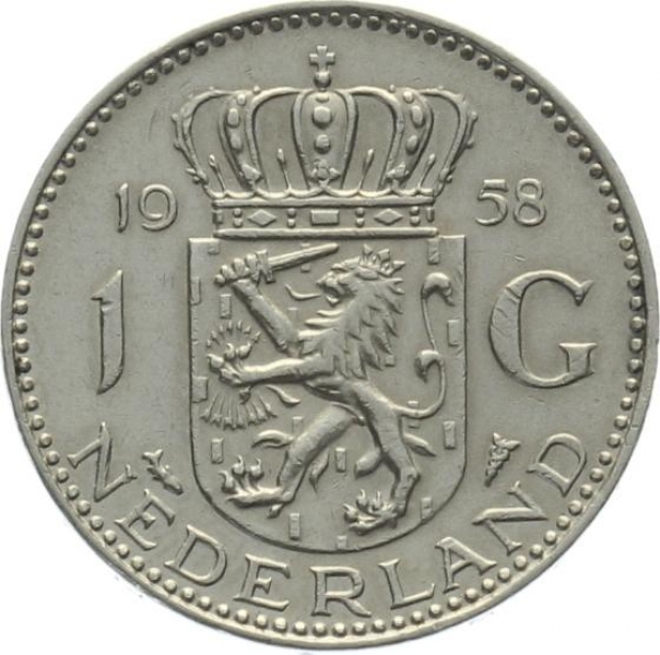 Niederlande 1 Gulden 1958 Juliana